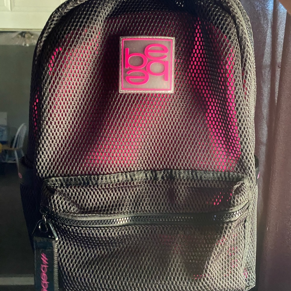 BEBE black mesh backpack